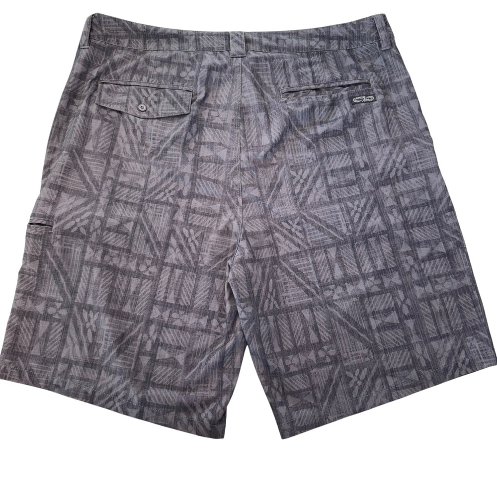 Crazy Shirts Expedition Hybrid Shorts Men 40 x 11” Gray Geometric Hawaiian Cargo - Picture 2 of 13